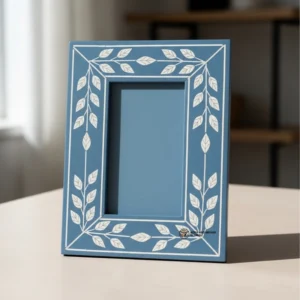Handcrafted Blue Photo Frame Elegant Decorative Tabletop Frame