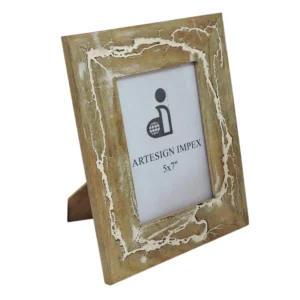 Handcrafted Metal Wood Photo Frame Polished Finish Artistic Design Modern Stylish Decorative Gift Tableware for Home Office