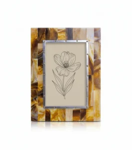 Handcrafted Resin Inlay Photo Frame 4×6 Inch with Steel Inner Moulding Decorative Tabletop Picture Frame for Home and office