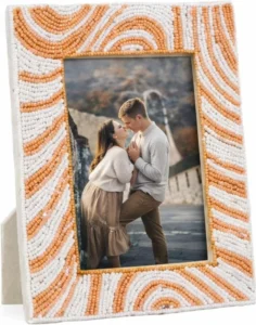 Handmade Beaded MDF Digital Full Color Printed Photo Frame for Wall Tabletop Waterproof Vintage Modern Rustic Style
