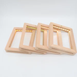Handmade Beech Wood LED A4 Photo Frame Solid Light Frame Rechargeable Display Hollow Floating Frame Eco Friendly Modern