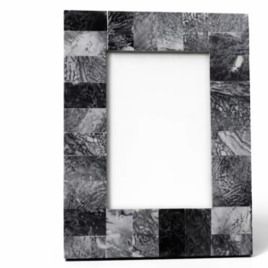 Handmade Bone Inlay Photo Frame Grey Mosaic Design Tabletop Vertical Decorative Picture Frame Modern Luxury Home Decor