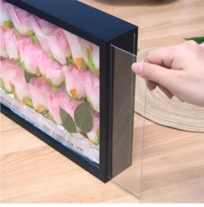 Handmade Classic Double-Sided Floating Frame Wooden Rectangle Photo Shadow Box Dried Flower Paper Home Decor Art Decoration