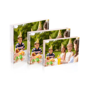 Handmade Crystal Acrylic UV Printed Magnetic Desktop Picture Frame Personalized 5*5 Photo Insert Wedding Anniversary Home