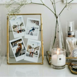 Handmade Custom Finish Metal Glass Photo Frame Single Glass Square Shape Table Decor Modern Design