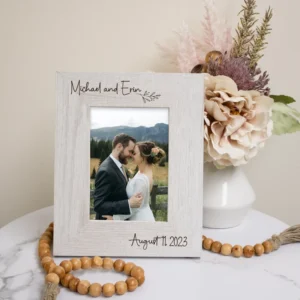 Handmade Custom Wedding Photo Frame Personalized Wooden Commemorative Gift for Couples Wood Picture Frame