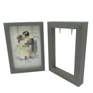 Handmade Customizable Floating Photo Frame Transparent Double Sided Wooden Wall Art Decorative Picture Frame