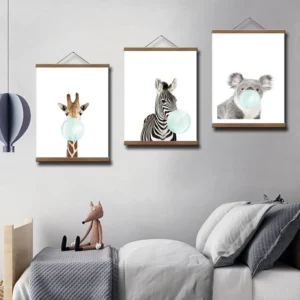 Handmade Eco Friendly Magnetic Poster Hanging Frame Teak Wood Hanger Photo Frame Canvas Wooden Stretcher Bars