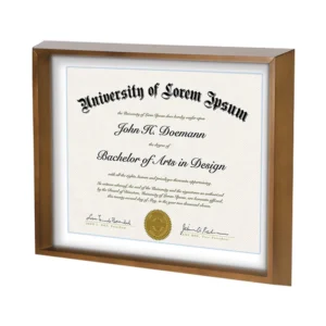Handmade Magnetic Border Document Frame Solid Wood Eco Friendly Certificate Holder Easy Open Design for Degree Diploma Home