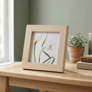 Handmade Rectangle Solid Wood Photo Frame with Glass Creative Home Decor Desktop Table Ornament and Art