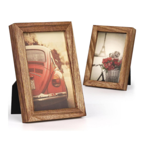 Handmade Rustic Wooden Picture Frame Customized Photo Holder for Family Wedding Anniversary Birthday Home Decoration