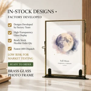 Handmade Solid Brass 4×6 5×7 Glass Photo Frame Ready to Ship Vertical Horizontal Dual Use Wedding Table Number Picture Frame