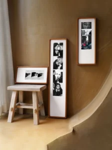 Handmade Solid Wood Long Rectangle Wedding Photo Frame Giclee Print Full Color Eco Friendly Durable Creative Design Wall Mount