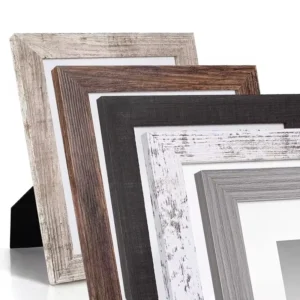 Handmade Wood Decorative Photo Frame White Wood Grain with Brown Vintage Finish Eco Friendly and Creative Design