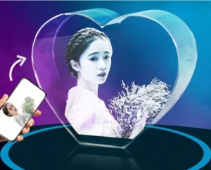 Heart Shape K9 Blank Crystal Glass Block Cube 3D Laser Engraving Photo Crystal Heart Cube Photo Frame