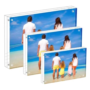 High Clear 4×6 5x7inch Acrylic Photo Frame Double Sided Frameless Magnetic Photo Frame Picture Desktop Display
