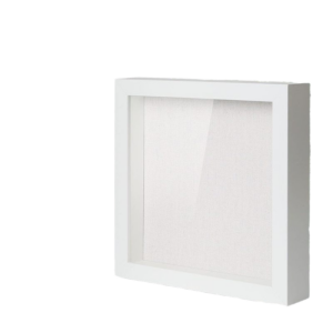 High Quality 8×8 MDF Deep White Wooden Art 3D Shadow Box Custom Logo Photo Frame Floral Animal Portrait Scenery Subjects Glass