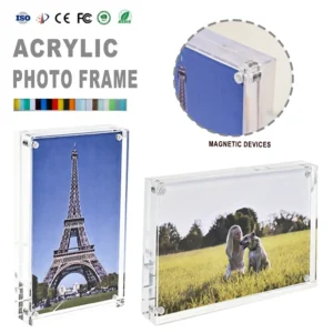 High Quality Acrylic Crystal Picture Frame Magnetic Plastic Photo Frame