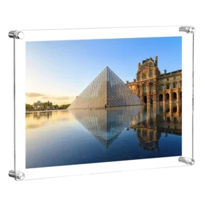 High Quality Acrylic Wall Mount Floating Photo Frame with Double Panel Clear Hanging Customizable Color & Size 4+4mm Thickness