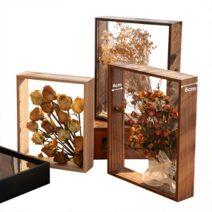 High Quality Custom 3D Double sided Glass Floating Photo Frame for Pressed Flower