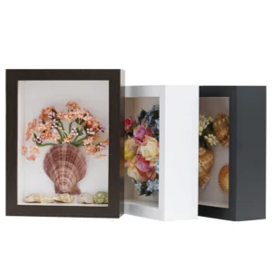 High Quality Custom 8*8 White Wall Art 3D Deep square DIY Wooden Shadow Boxes Photo Frames