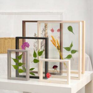 High Quality Custom Wooden Double Sided Glass Picture Frame Shadow Box Wooden Photo Frame