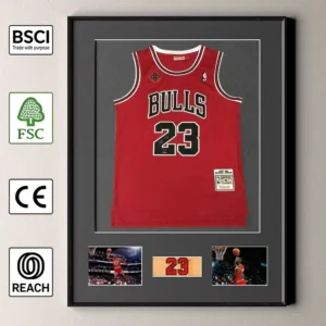 High Quality Customized Jersey Display Frame Case Large Lockable Jersey Frame with UV Protection Acrylic Shadow Box