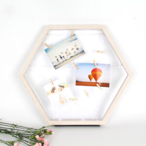High Quality Customized MDF Photo Frames Hexagon Home Decoration Picture Collage with Customized Logo Available A4 4×6 5×7 Sizes