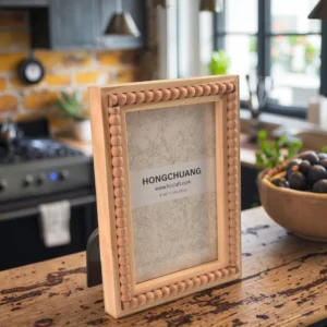 High Quality HC Model PF00661 Wooden Beaded Tabletop Picture Photo Frame New Design Eco Friendly UV Printed Home Decor