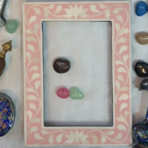 High Quality Handmade Bone Inlay Square Vertical Tabletop Photo Frame with Customizable Size & Color