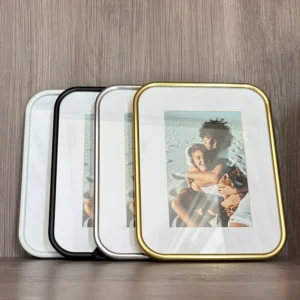 High Quality Metal Rectangle Photo Frame A4 5×7 Inch Offset Printed 14mm Thick Creative Desktop Wall Mount Stand Modern Simple