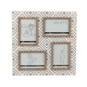 High Quality Unique Design Rectangle Square Wall Mount 4 opening 4X6 Wood Collage Photo Frame