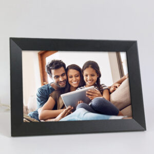 High Resolution Desktop Photo Frame with WiFi Function Cloud Album Synchronization MP4 MP3 Video & Audio Format for Home Use