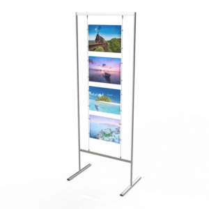 High end Floor Shelf Menu Hanging Signage Poster Floor Hanging Signage Metal Display Stand