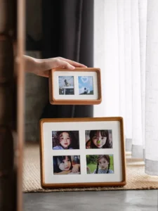High end Solid Wood Eco Friendly Handmade Durable A4 Rounded Corners DIY Customizable Rectangle Photo Frame Giclee Print for