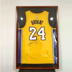 Homco 23.6*31.5inch Black Wood Shadow Box Jersey Frame Display Case Football Basketball Plexiglass Customized Shadow Box