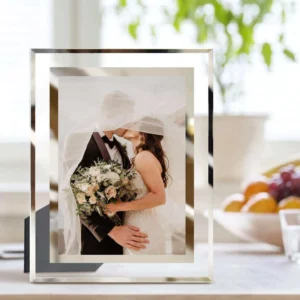 Home Decor Customized Living Room Tabletop Display Glass Photo Frame Eco Friendly Crystal Glass UV Printing Photo Frame