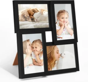 Home Decor Wall Hanging Tabletop Black 4 X 6 Wooden Picture Frames Collage Family Collage Wooden Photo Frames