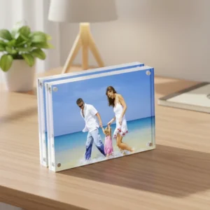 Hot New Product Custom 4×6 Double Sided Frameless Magnetic 10mm Thick Acrylic Photo Frame for Desk Tabletop Display