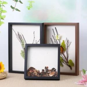 Hot Selling Custom A4 Walnut Wood butterfly Specimens 3d Deep Art Shadow Box Photo Frame