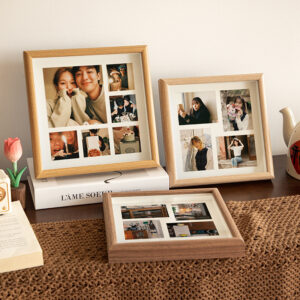Hot Selling Custom Size Handmade DIY 9 Grid Shell Specimen Frame Wooden Decorative Wooden Photo Frame