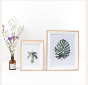 Hot Selling Distressed Fabric Flower Decorative Long Wooden Hanging Wall Picture Photo Frame