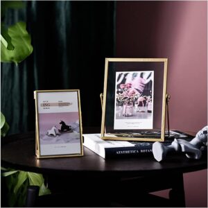 Hot Selling New Arrival Brass Frame Clear Glass Photo Tabletop Customizable Size and Shape in Gold Colour Price