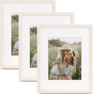 Hot Selling Picture Frame With Mat Set Natural Wood Grain Elegant Lightweight Wall Mounting Wood Photo Frame
