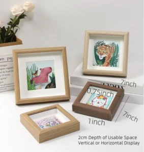 Hot Selling Wooden Shadow Box Frame Picture Frame Set Walnut Picture Frame with Real Glass