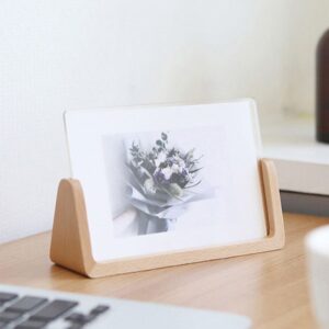 Hot Sells Picture Frame Rustic Wooden Photo Frames with Walnut Wood Base 4×6 Inch Acrylic Glass Covers Desktop Display