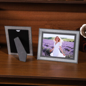 Hot sale Handmade Silver Edge Silver Powder Glass Commemorative Photo Frame Tabletop Display Picture Frame Wall Art