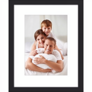 Icona Bay Black Durable Photo Frame 20 X 25 cm Removable Mat 13×18 cm Modern Style Composite Wood Frame Tabletop Wall Mount