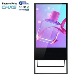 Indoor LCD Digital A-Frame Poster Floor Stand Movable Advertising Media Player Portable Display Digital Shopping Mall Elevator