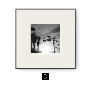 Industrial Aluminum Picture Frame Set Black & White Landscape Photo Display for Restaurant Wall